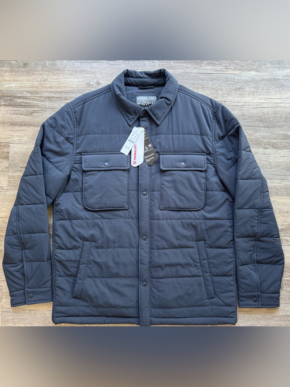 J. Crew Men's Eco Nordic Quilted Shirt-Jacket PrimaLoft Navy Blue NWT Medium
